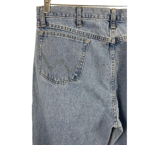 Wrangler Jeans Men's 40x34 Blue Regular Fit Workwear Denim Flat Front - Picture 5 of 7